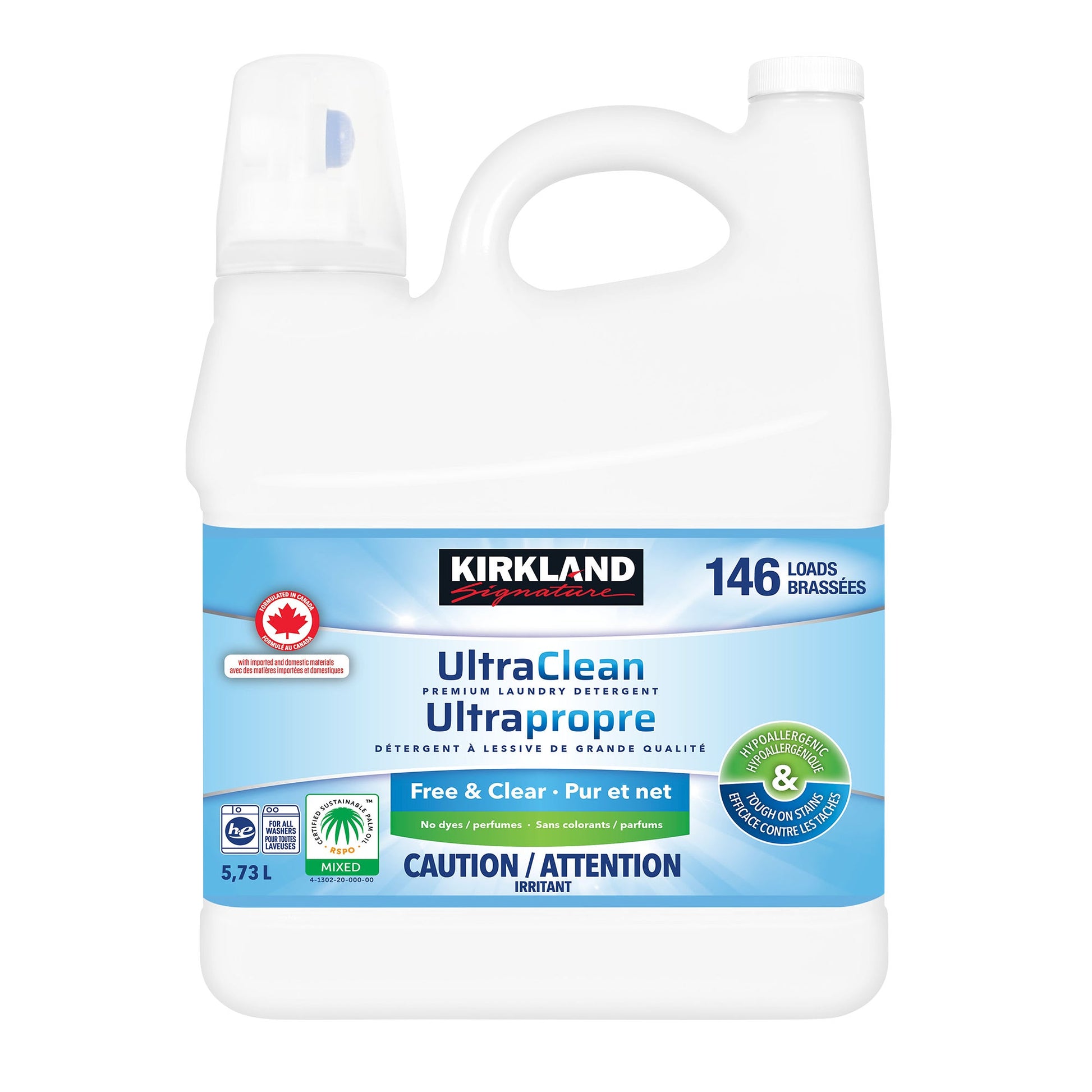 Kirkland Signature Ultra Clean Free and Clear Liquid Laundry Detergent, 146 wash loads - image 1