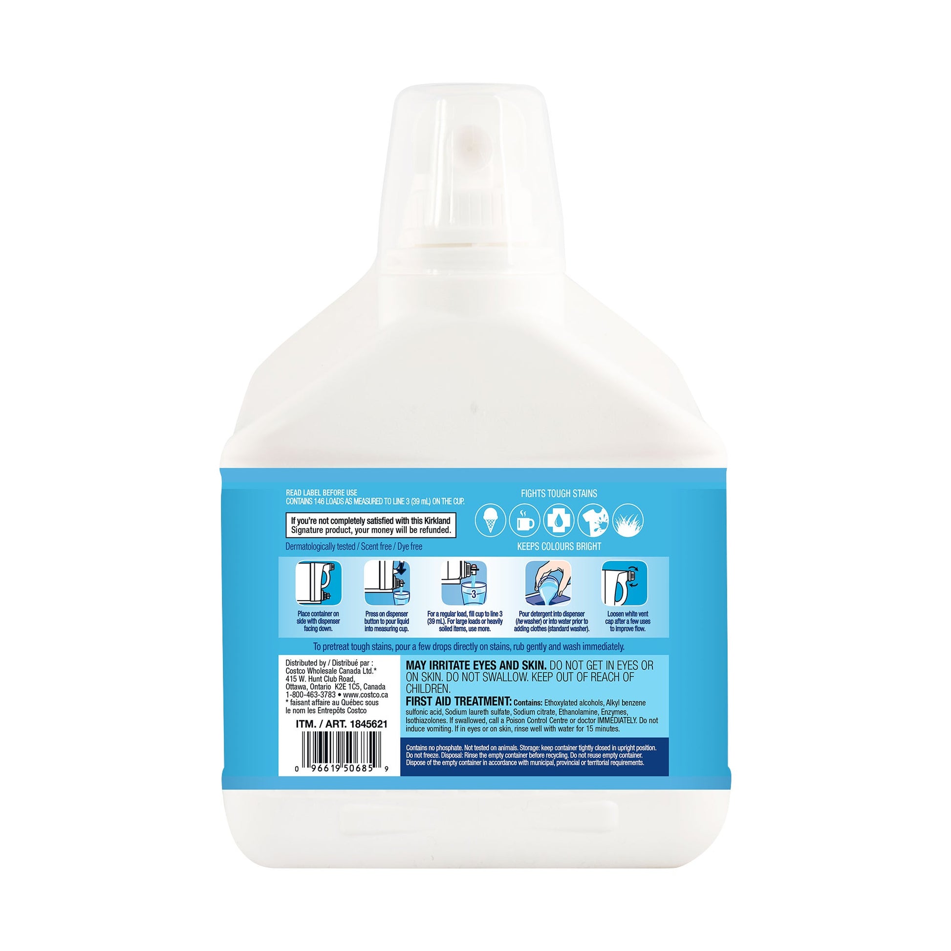 Kirkland Signature Ultra Clean Free and Clear Liquid Laundry Detergent, 146 wash loads - image 2