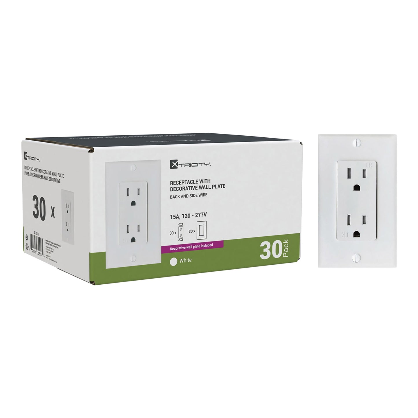 Xtricity - Decorative Duplex Receptacle TR 15 Amp, 30-pack - image 2