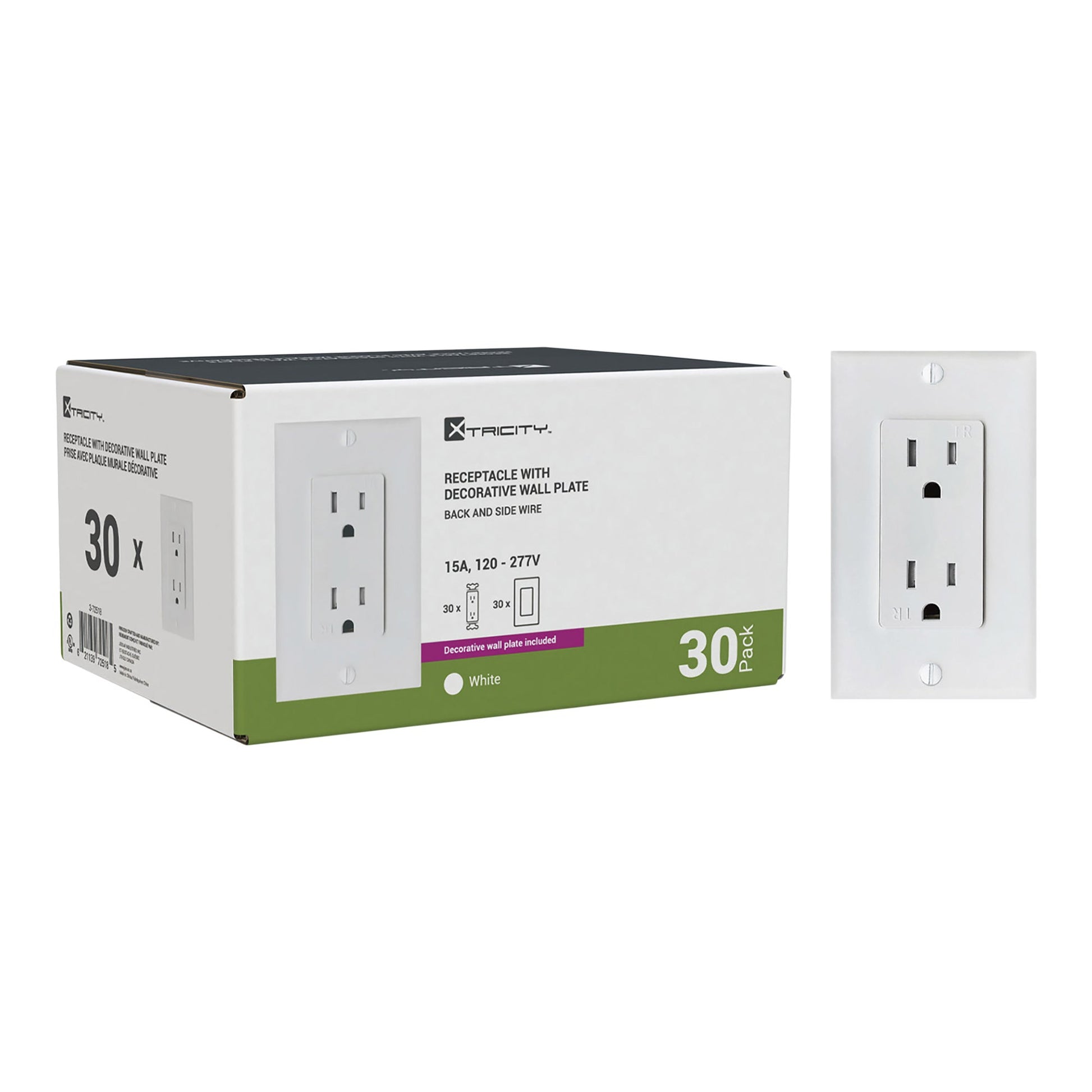Xtricity - Decorative Duplex Receptacle TR 15 Amp, 30-pack - image 2