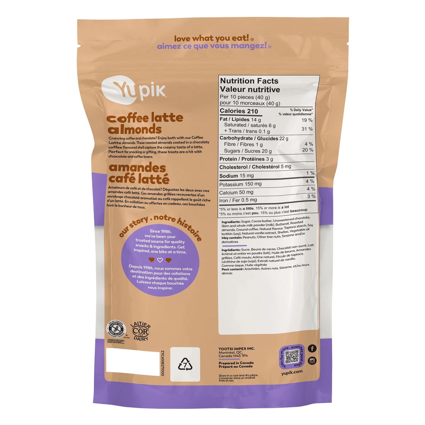 Yupik, Coffee Latte Almonds, 2 × 1 kg - image 2
