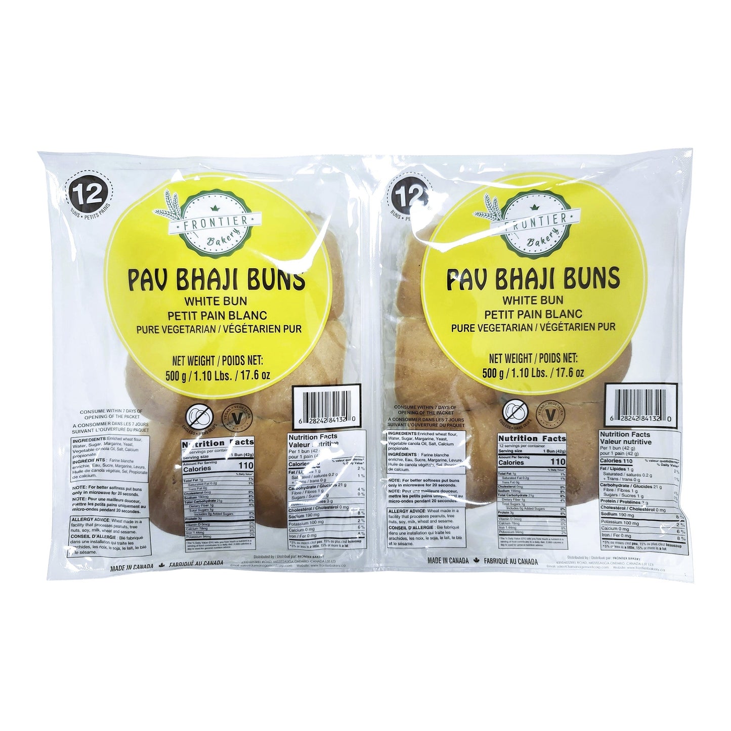 Frontier Bakery White Pav Buns, 2 x 504 g - image 1