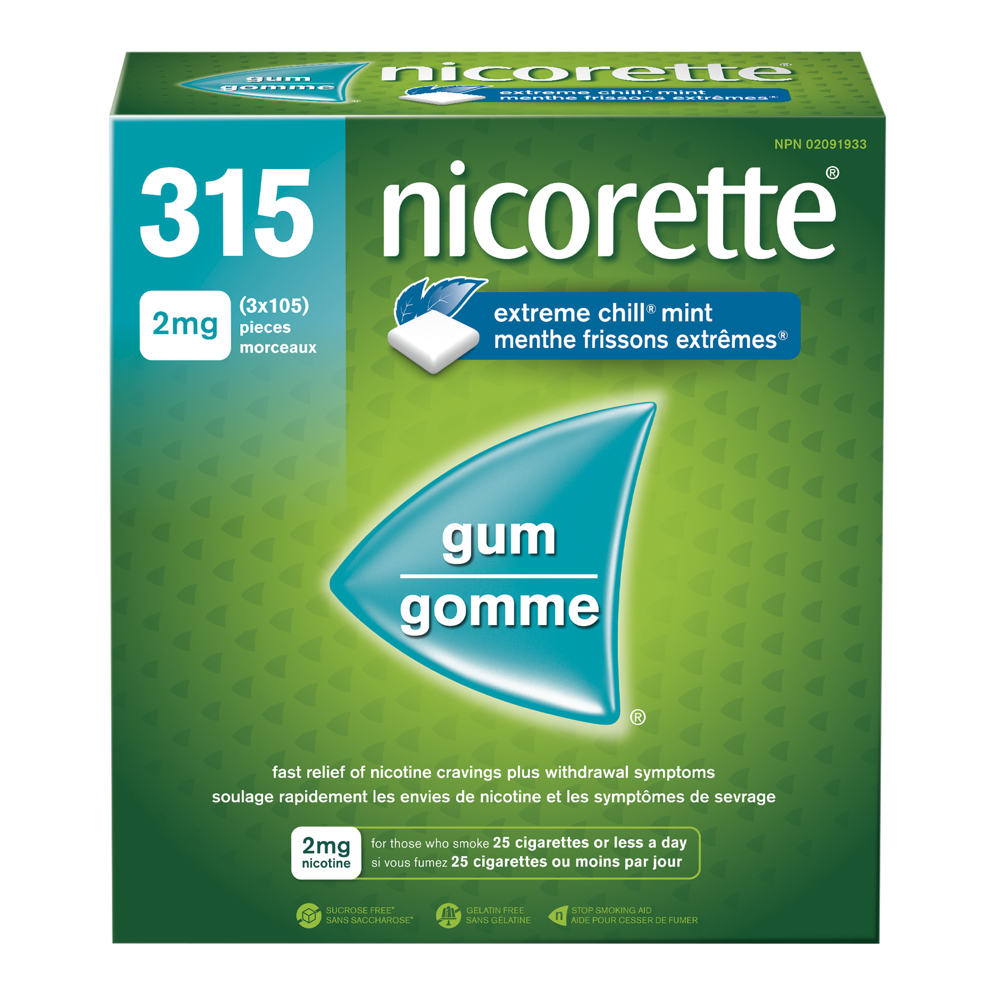 Nicorette Extreme Chill 2mg Mint Gum, 3 x 105 pieces - image 3
