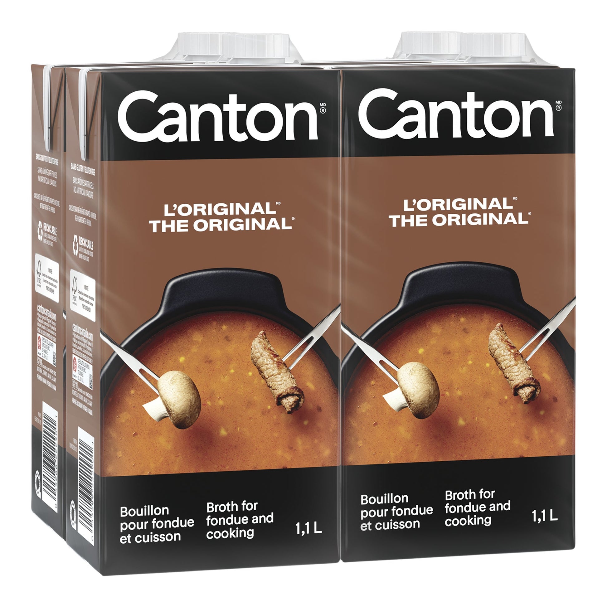 Canton - Original Fondue Broth, 4 × 1.1 L - image 1