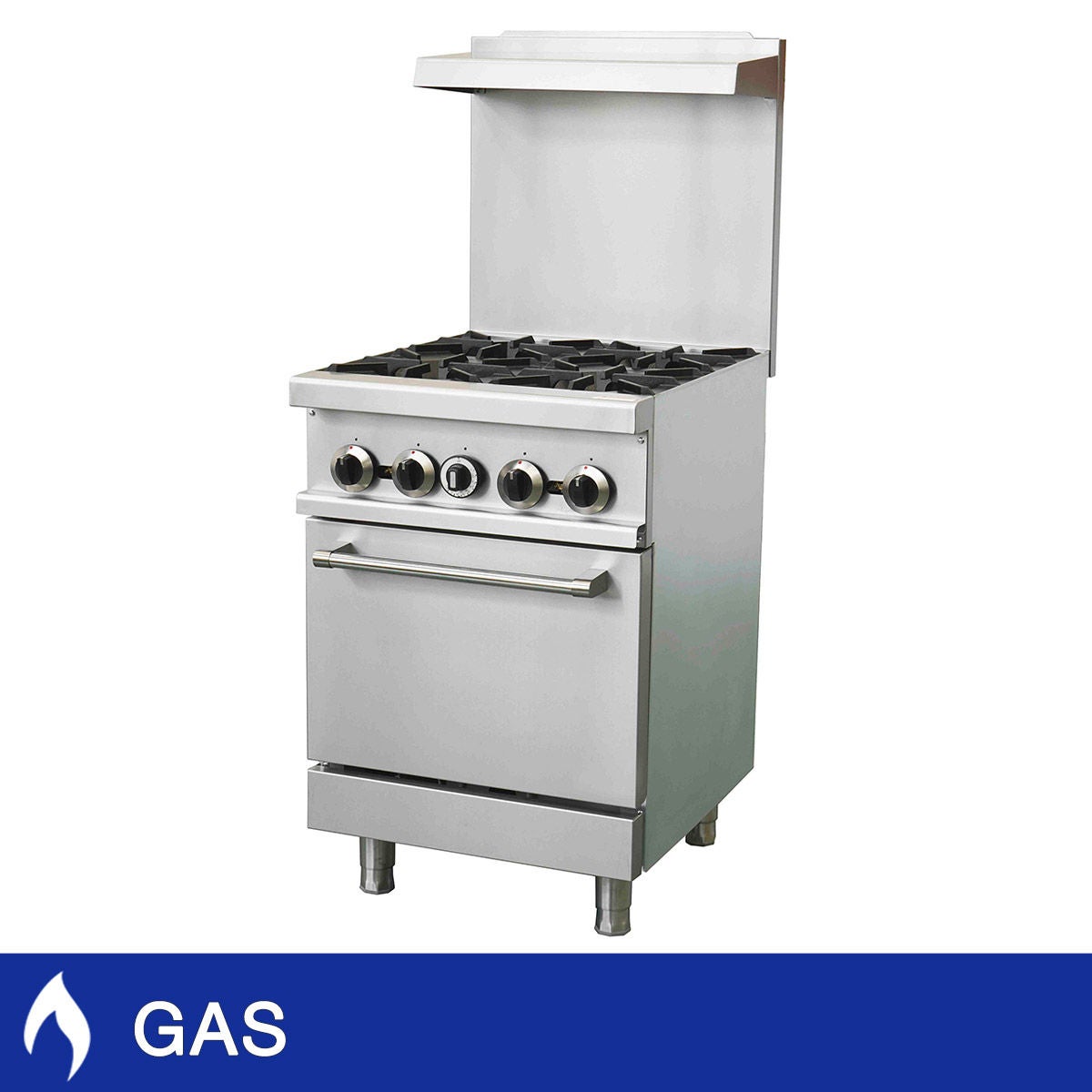 Forno Commercial 24 in. 3.59 cu ft. Stainless Steel Gas 4 Burner Range with Cast Iron Grates - image 1