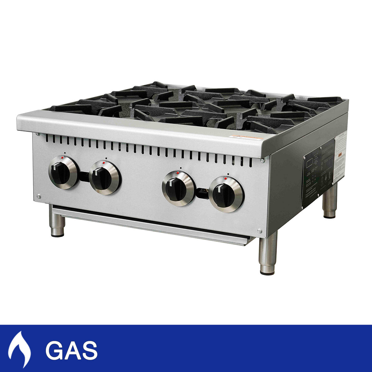 Forno Commercial 24 in Stainless Steel Gas 4 Burner Hotplate with Removable Burner Grates - image 1