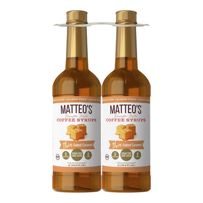 Matteo's Salted Caramel Flavoured Coffee Syrup 2 x 1L — image 1