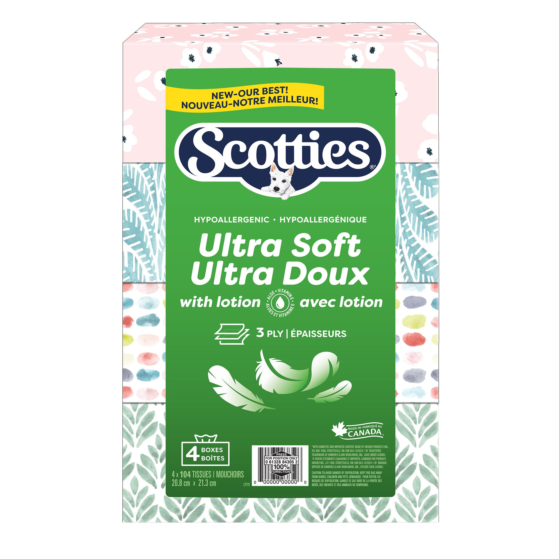 Scotties Ultra Soft With Lotion Facial Tissue 32 boxes x 104 Tissues, 3-ply - image 1