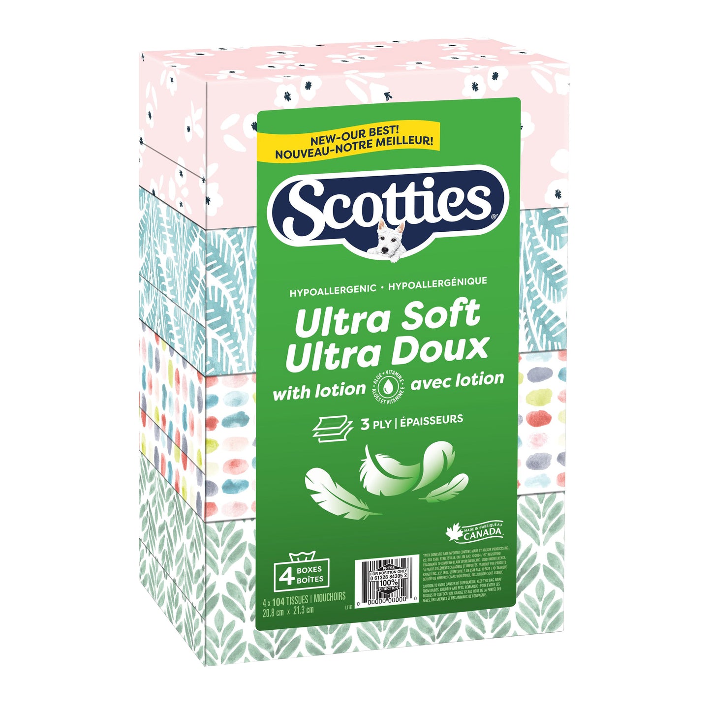 Scotties Ultra Soft With Lotion Facial Tissue 32 boxes x 104 Tissues, 3-ply - image 2