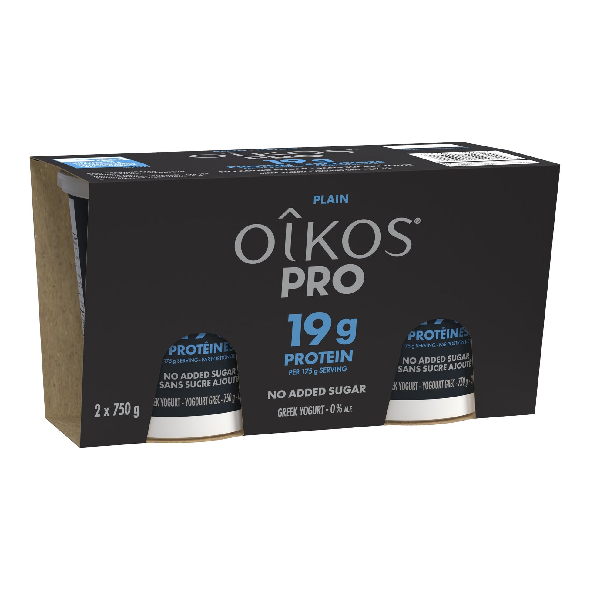Oikos Pro 0% Plain Greek Yogurt, 2 x 750 g - image 1