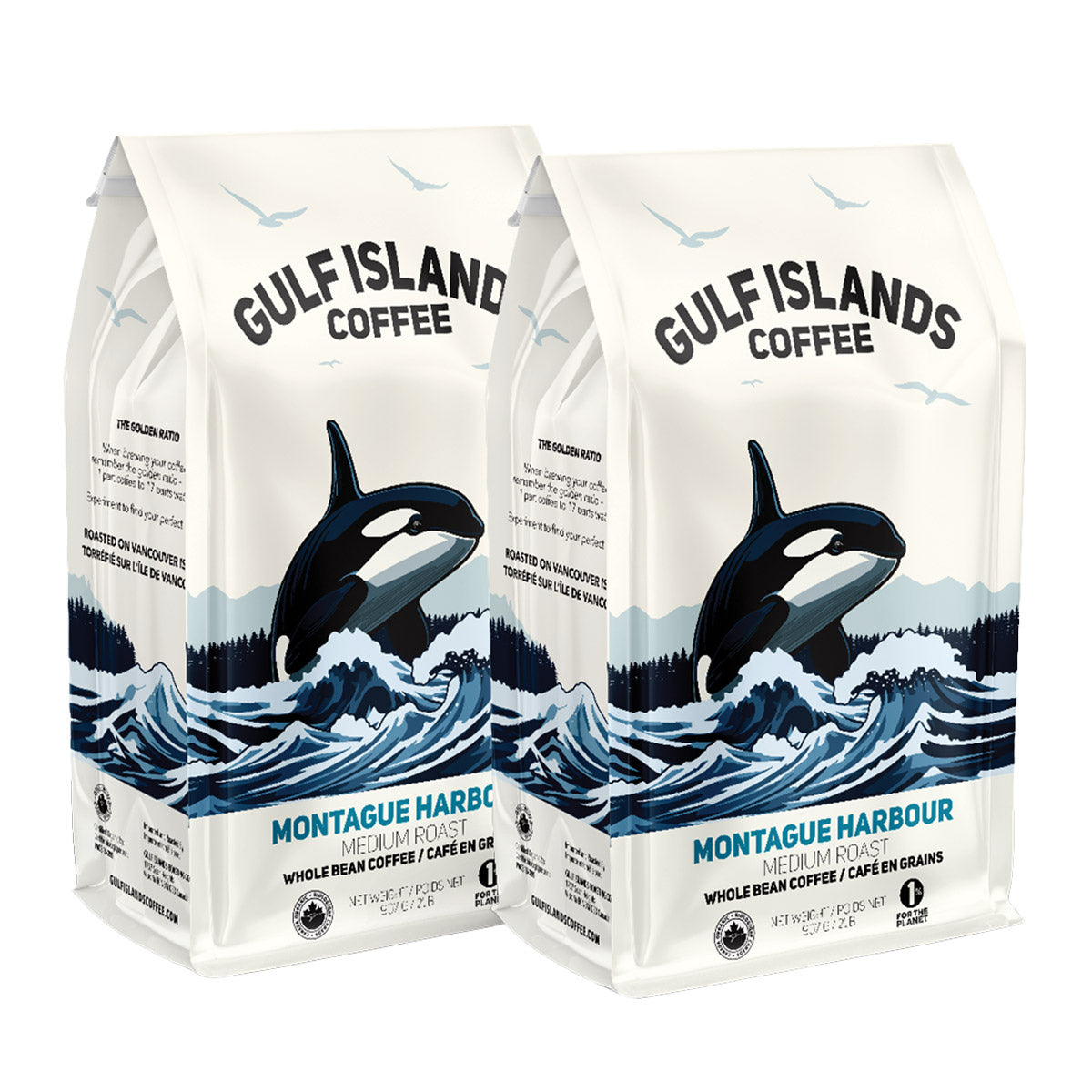 Montague Harbour Medium Roast Organic Coffee Beans, 2 x 907g - image 1