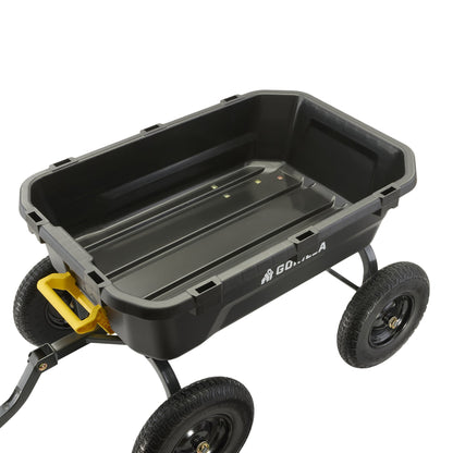 Gorilla 9 cu ft. Heavy Duty Poly Yard Dump Cart with No Flat Tires - image 3