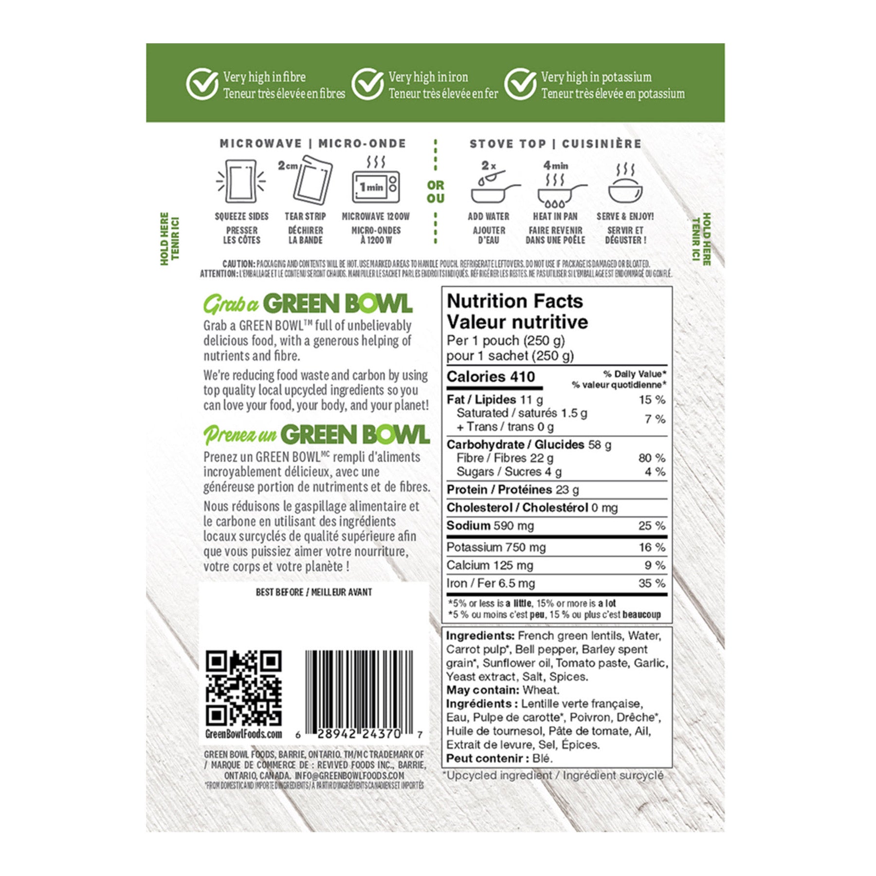 Green Bowl Fibrepot Vegan Meal, 12 × 250 g - image 3