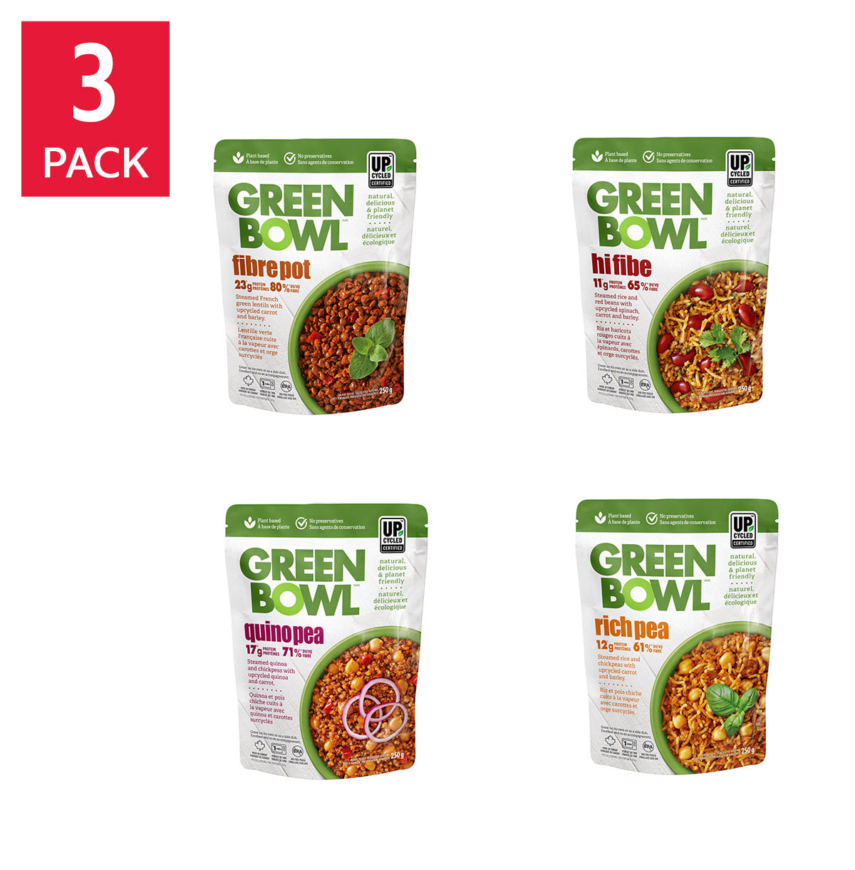 Green Bowl Vegan Meal Variety Pack, 12 × 250 g - image 1