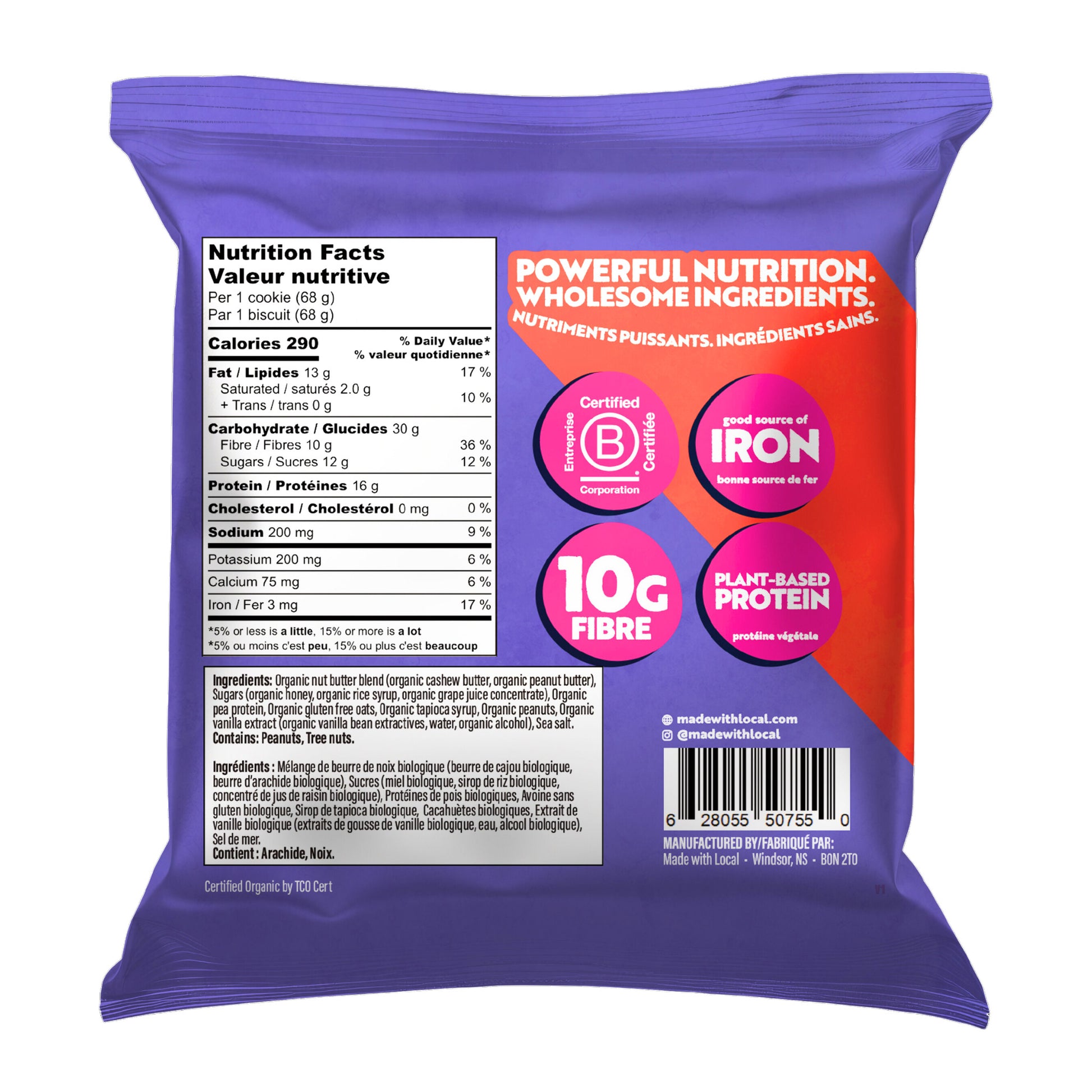 Made With Local Protein Nut Butter Cookies, Variety Pack, 24 × 68 g - image 3