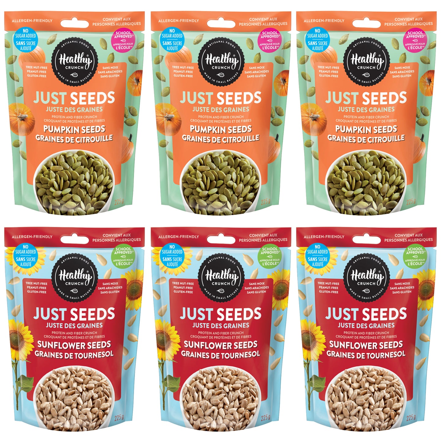 Healthy Crunch Just Seeds, Pumpkin and Sunflower Seeds, 6 × 225 g - image 1