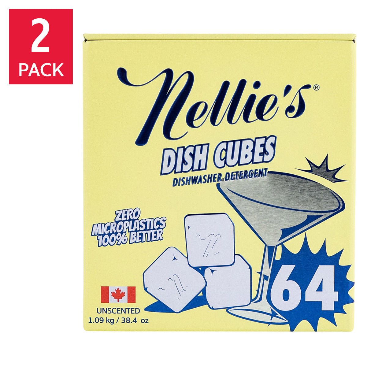 Nellie's Dish Cubed Pre-measured Dishwasher Detergent, 128 count - image 1