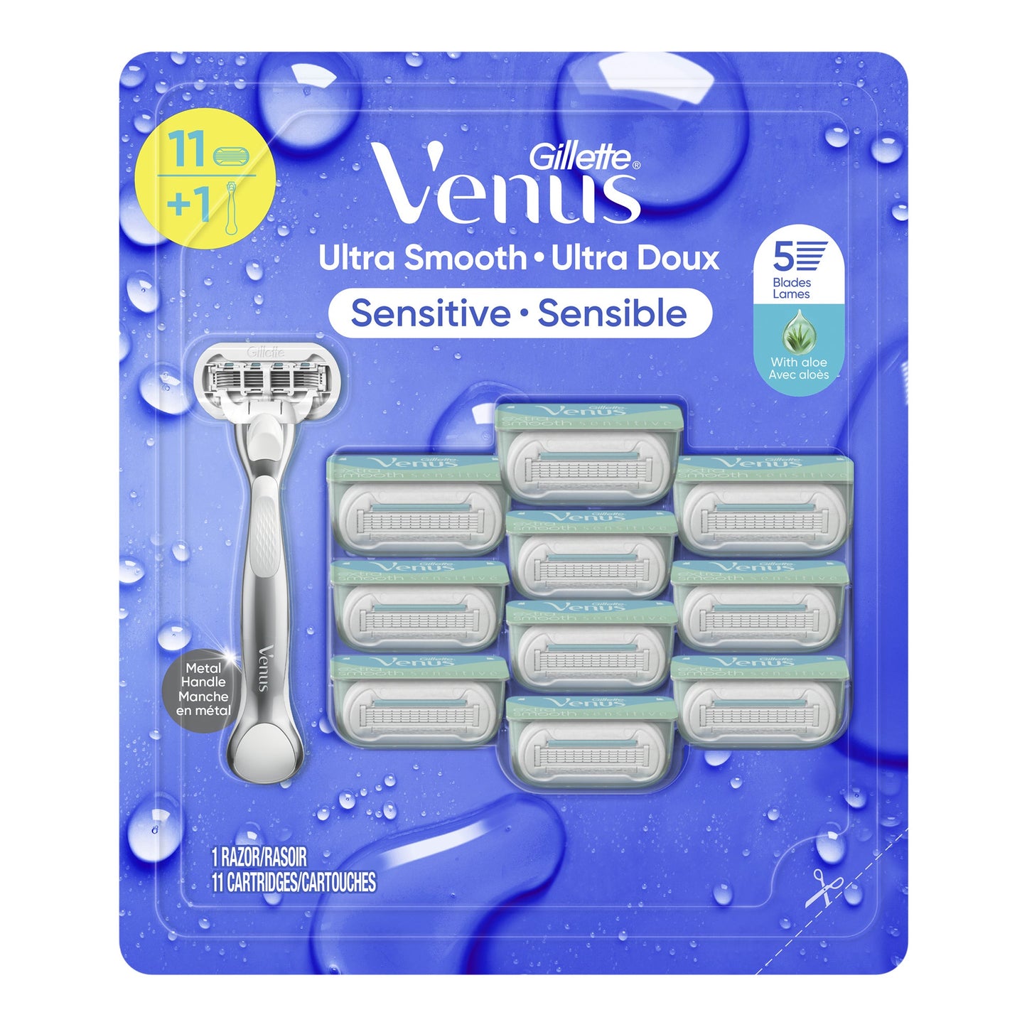 Gillette Venus Ultra Smooth Sensitive Razor + 11 Cartridges - image 1