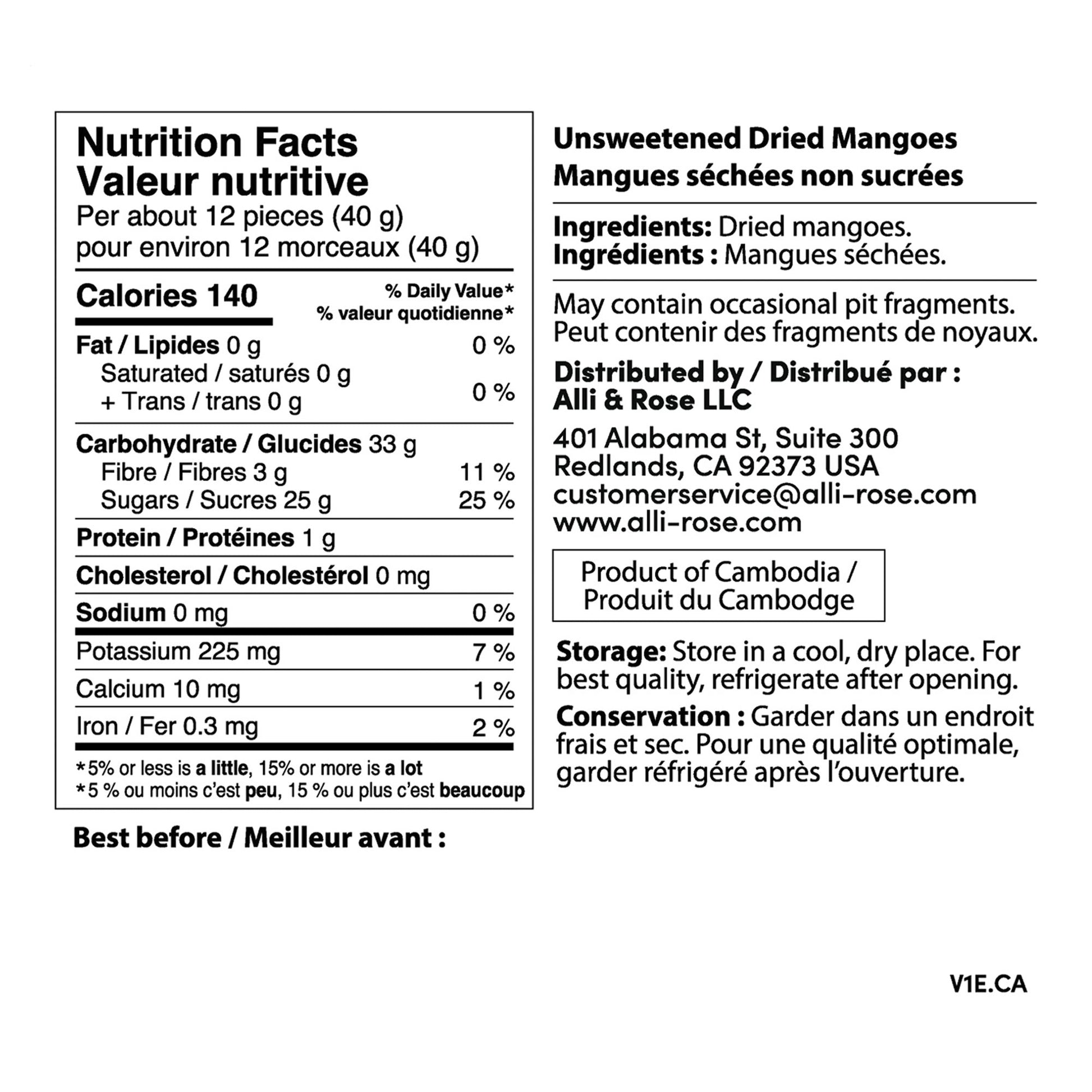 Tropical Fields Unsweetened Dried Mangoes 907g - image 2