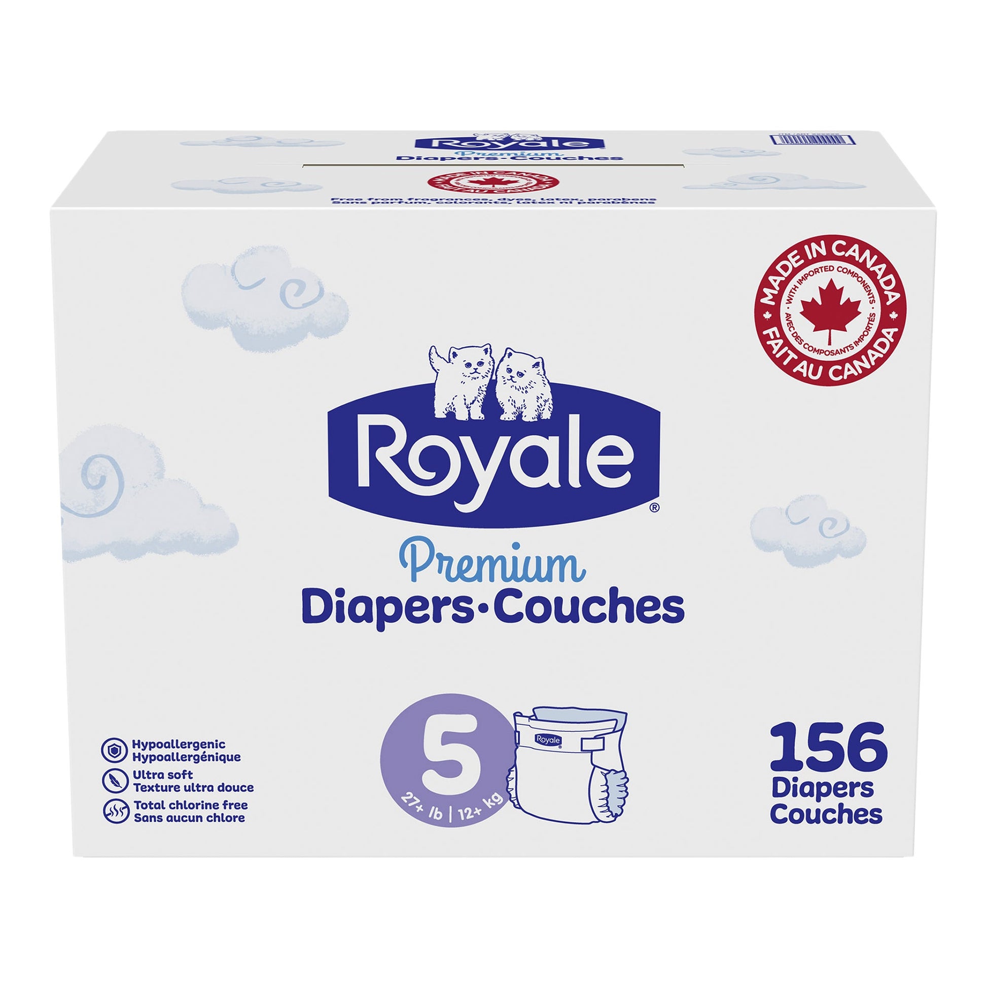 Royale Premium Baby Size 5 Diapers, Pack of 156 - image 1