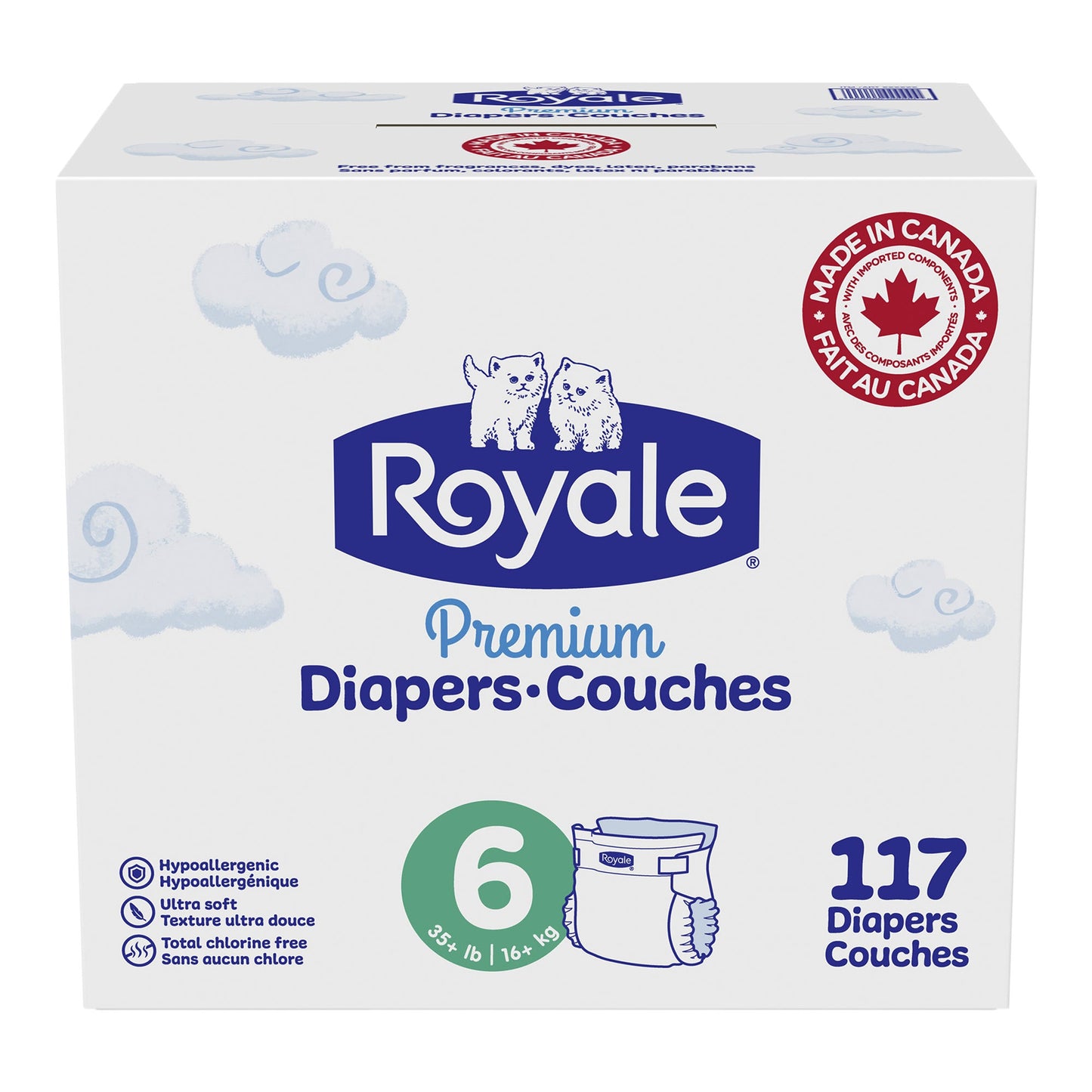 Royale Premium Baby Size 6 Diapers, Pack of 117 - image 1