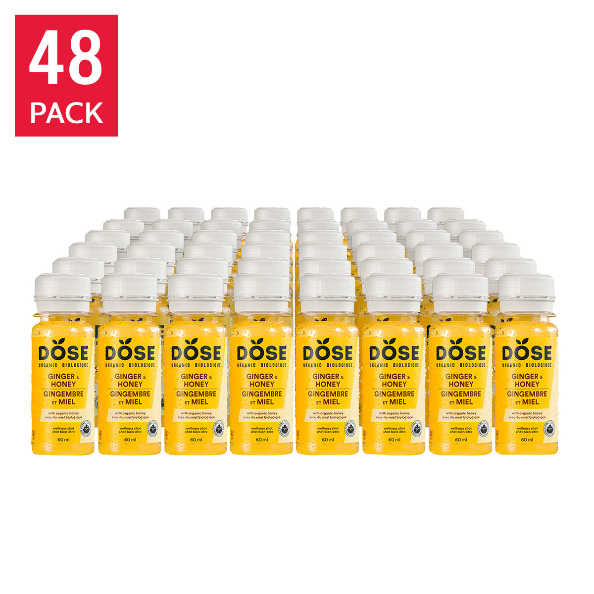 DOSE Organic Ginger and Honey Daily Booster Shots 60 mL (2 fl oz) × 48 bottles - image 1