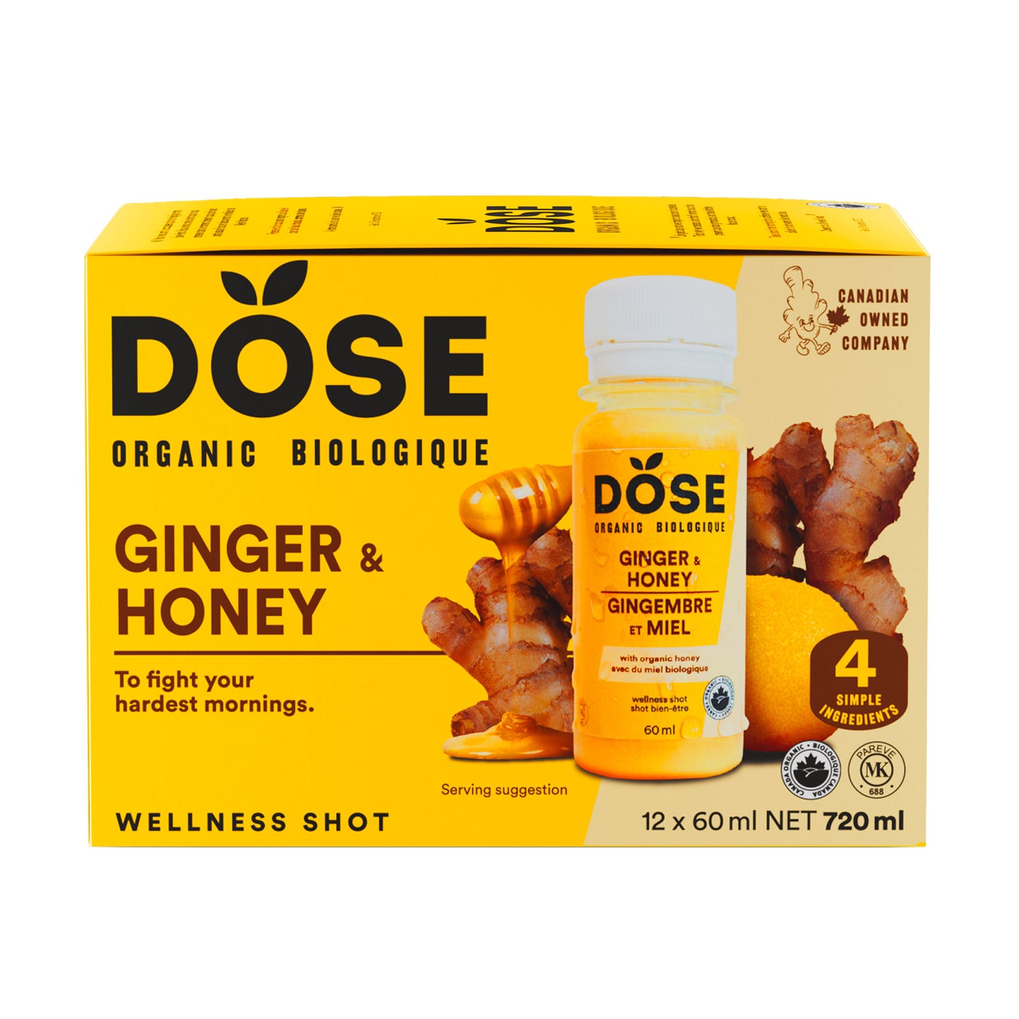 DOSE Organic Ginger and Honey Daily Booster Shots 60 mL (2 fl oz) × 48 bottles - image 2