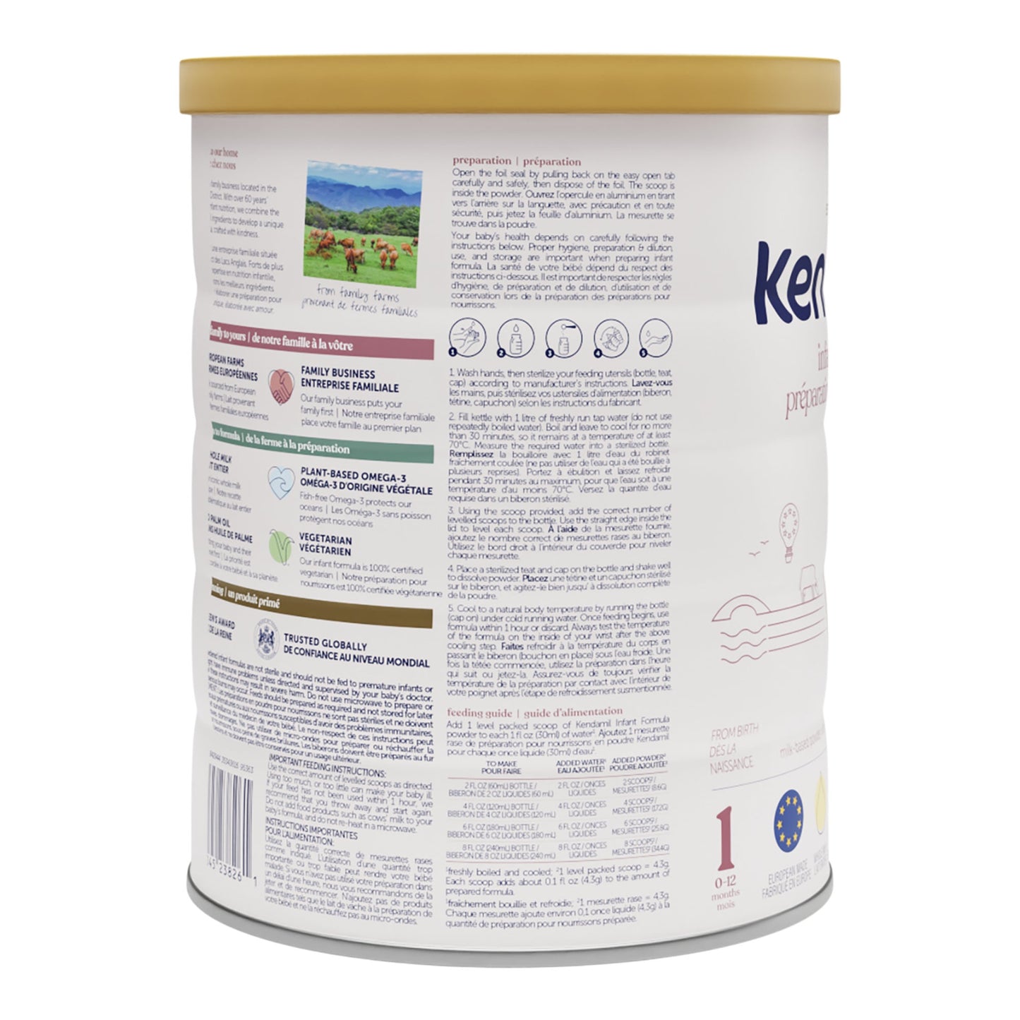 Kendamil Whole Milk Baby Formula Powder, European, Prebiotics, No Palm Oil or Soy, 1049g, 0-12 Months - image 2