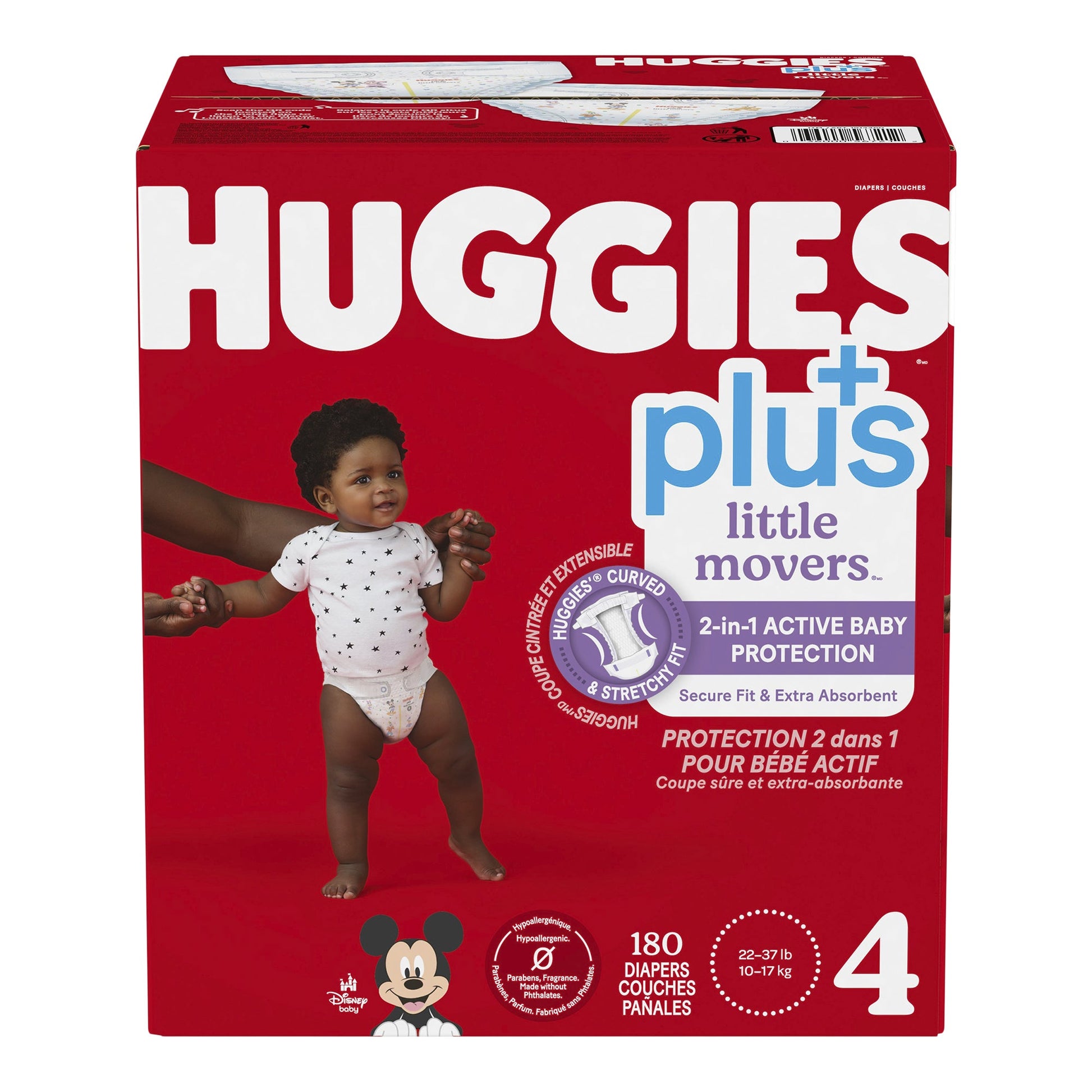 Huggies Little Movers Plus Baby Diapers Size 4,  Pack of 180 - image 1