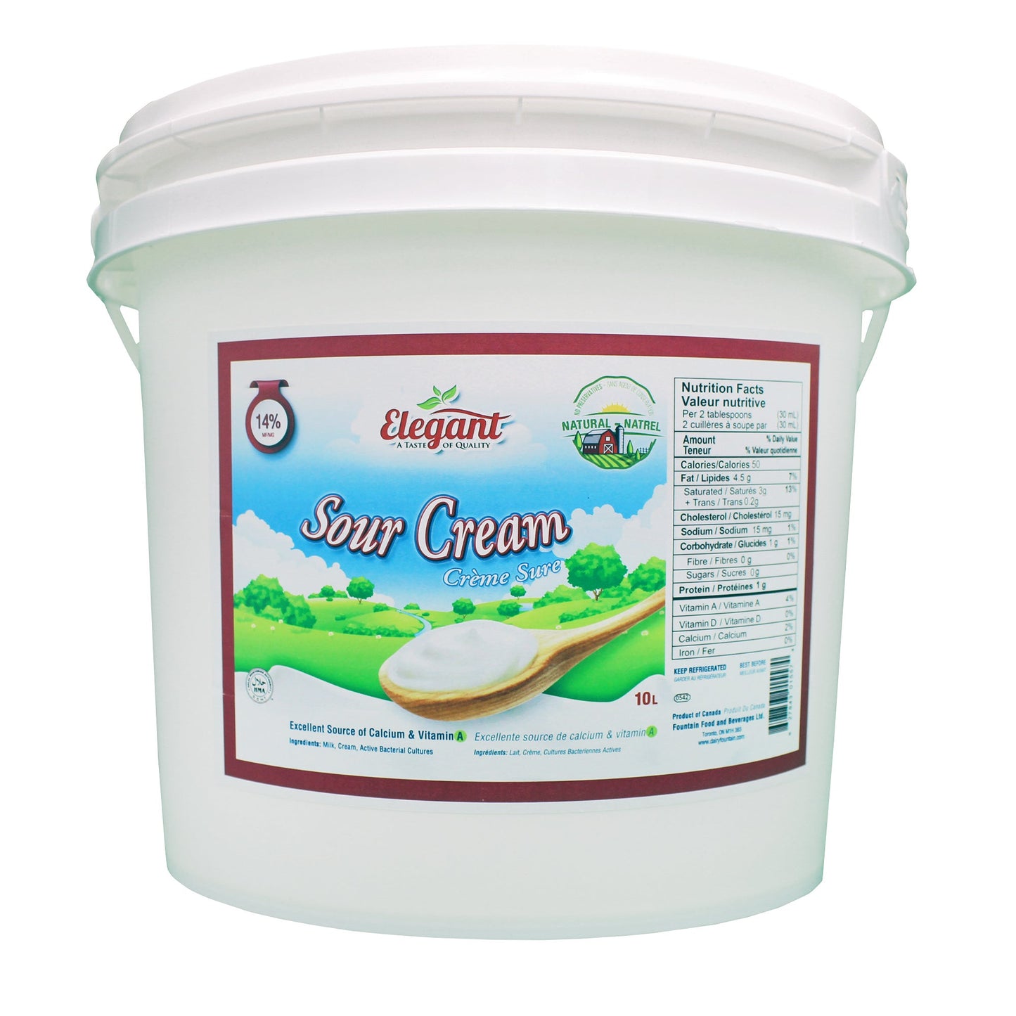 Elegant 14% Sour Cream, 10 L - image 1