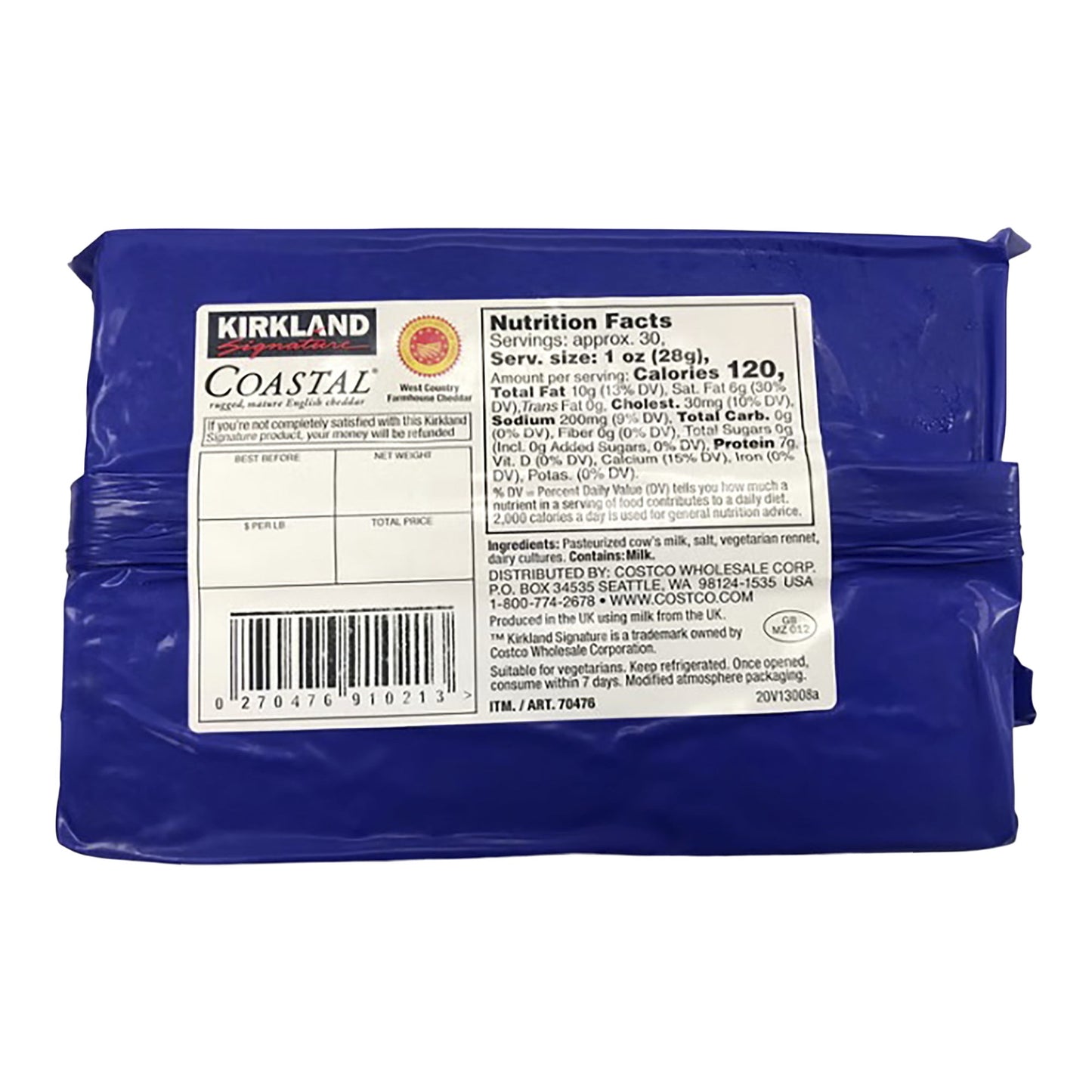 Kirkland Signature Coastal Cheddar, 810 g - image 3
