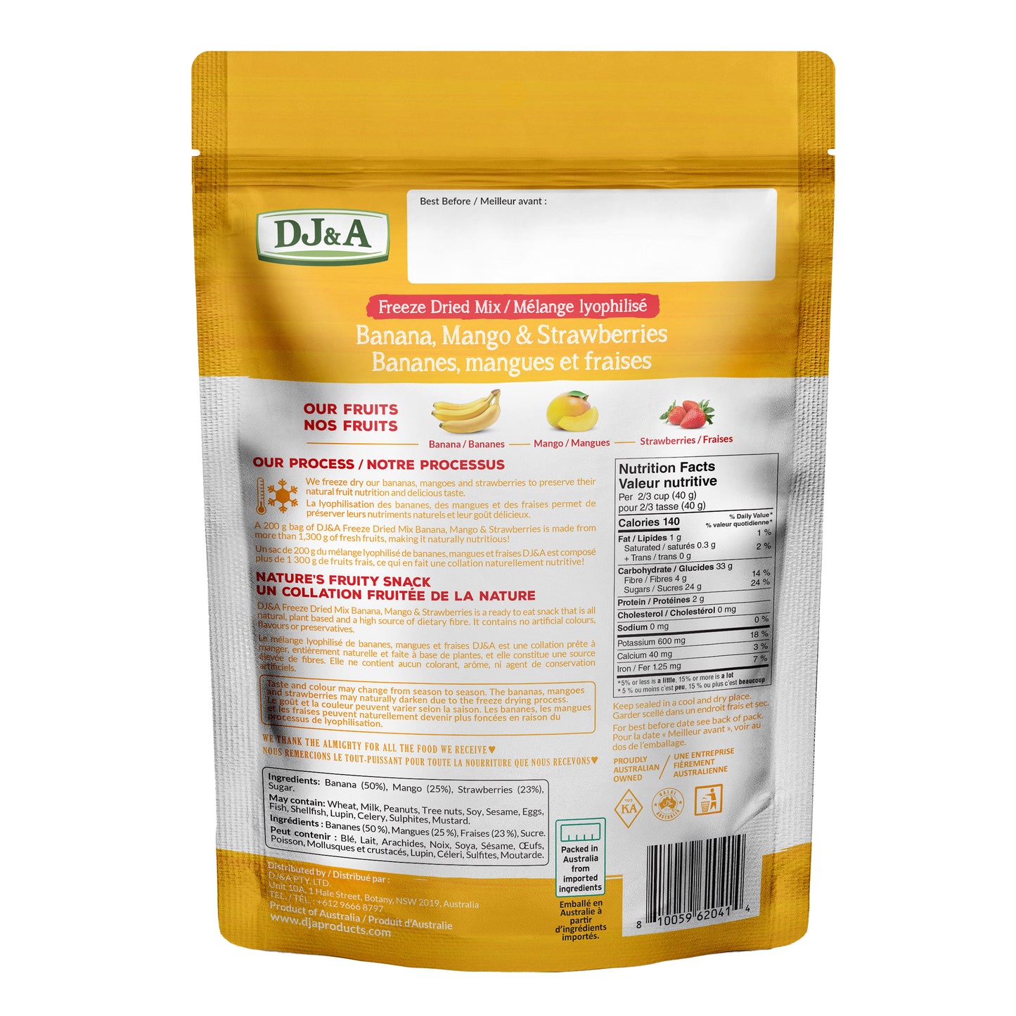 DJ&A Freeze Dried Fruit Mix, 1 kg - image 3