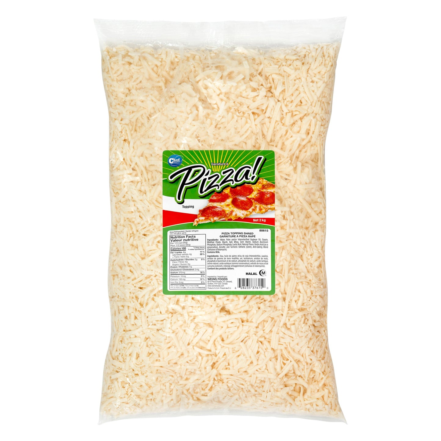 Chef Nutri Pizza Topping Shred, 2 kg - image 1