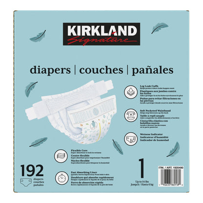 Kirkland Signature Diapers Size 1, pack of 192 - image 2