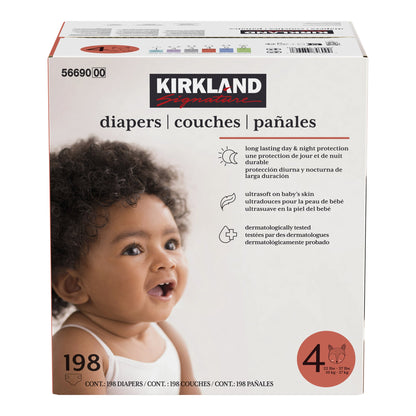 Kirkland Signature Diapers size 4, pack of 198 - image 1