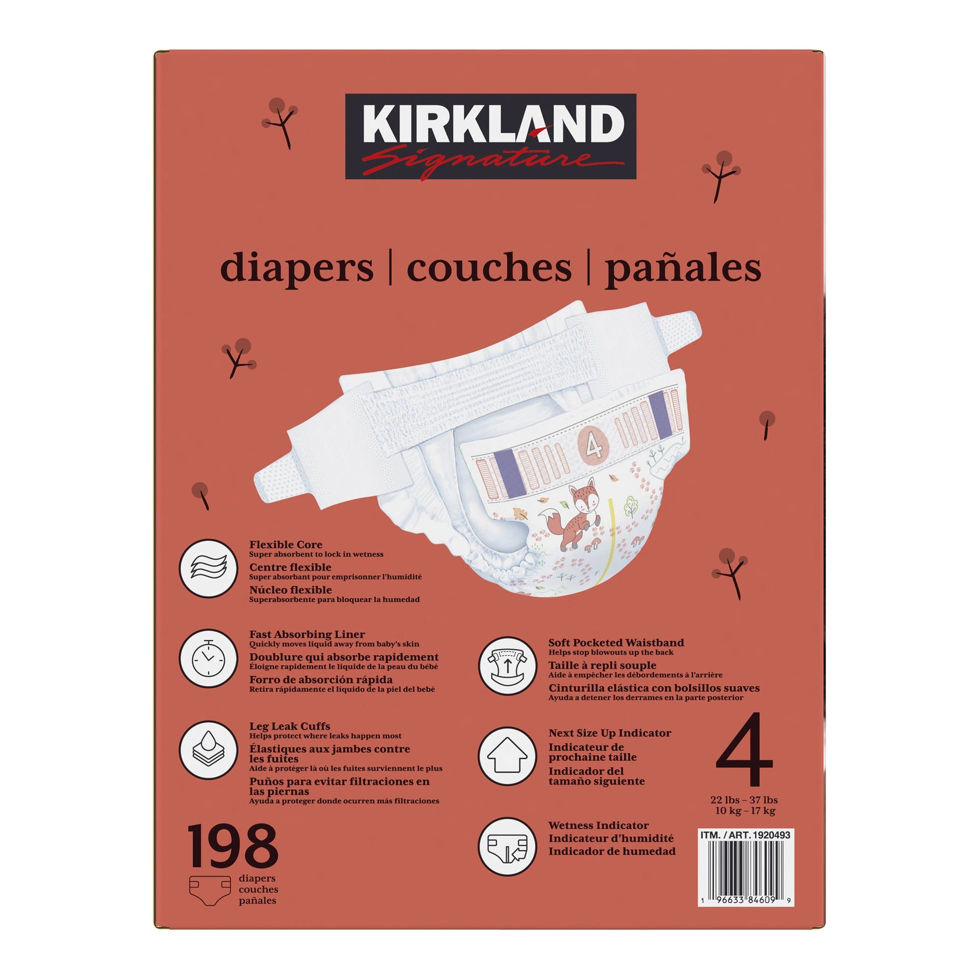 Kirkland Signature Diapers size 4, pack of 198 - image 3