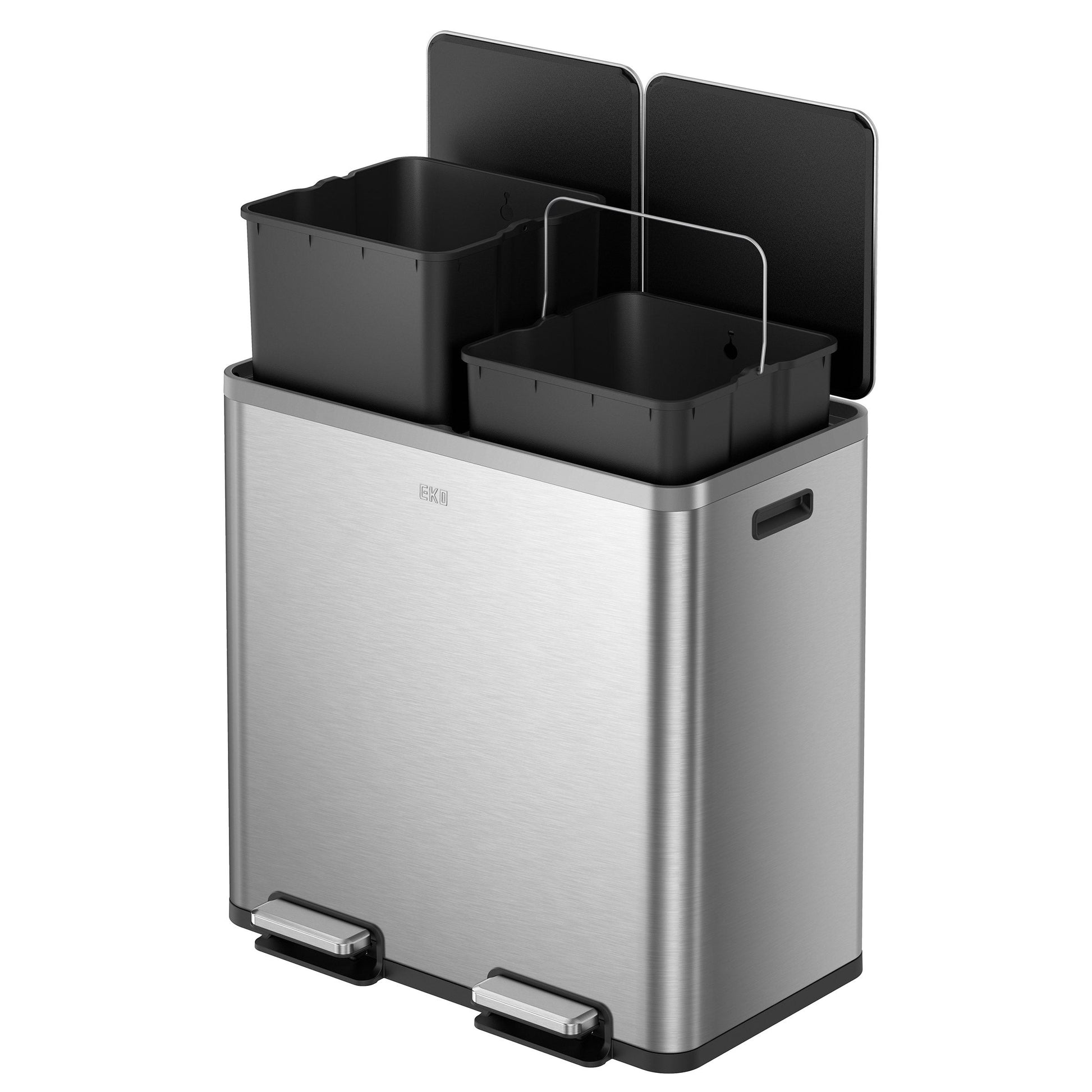 EKO 42L+42L Dual Compartment Stainless Steel Step Can - image 1