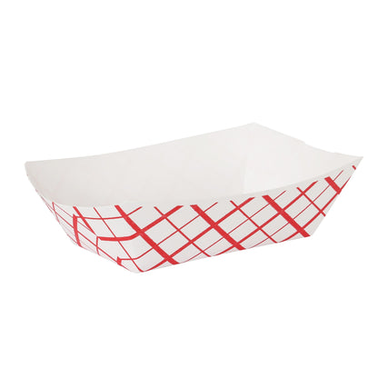 1lb Red Checkered French Fry Food Tray, Pack of 1000 - image 1