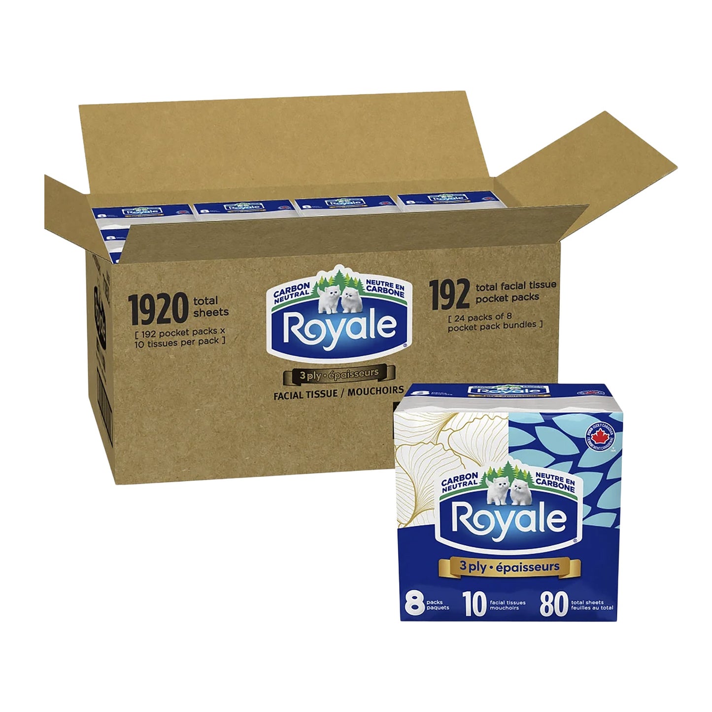 Royale 3-ply Facial Tissues, 192 Pocket Packs, 10 Sheets per pack - image 2