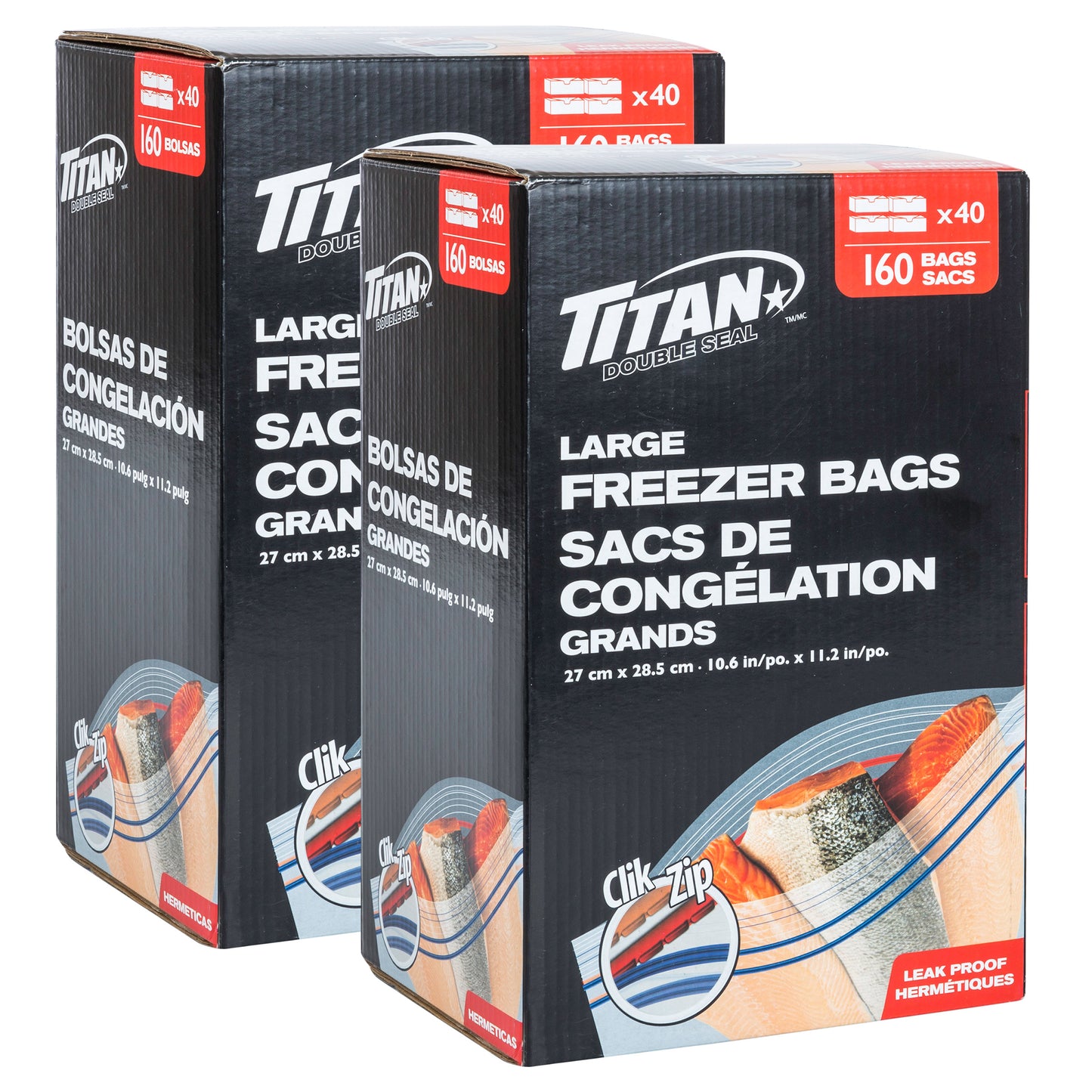 TITAN Large Food Storage Freezer Bags, 320-count - image 1