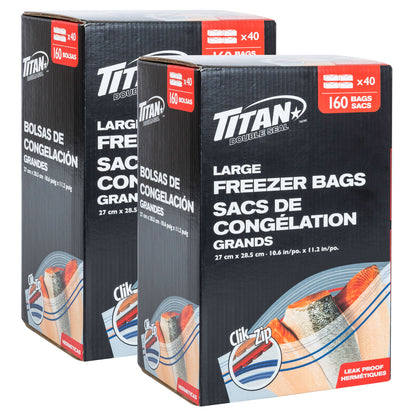 TITAN Large Food Storage Freezer Bags, 320-count - image 1