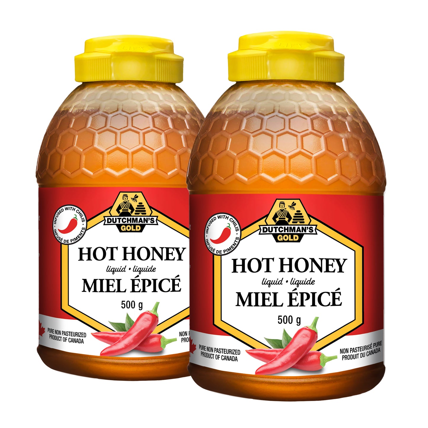 Dutchman's Gold Hot Squeezable Honey, 2 × 500 g - image 1