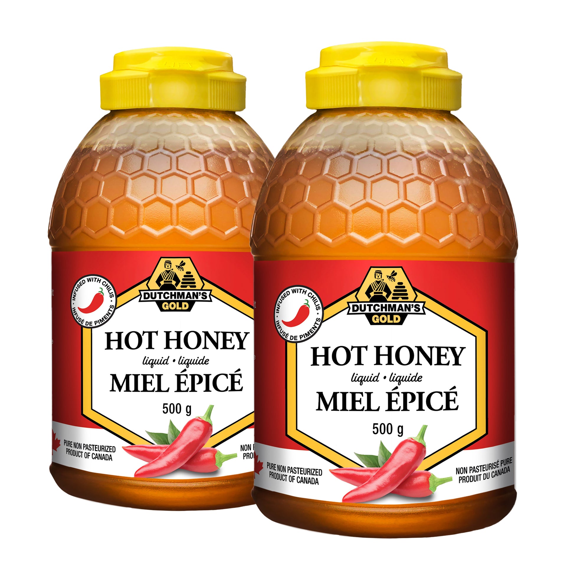 Dutchman's Gold Hot Squeezable Honey, 2 × 500 g - image 1