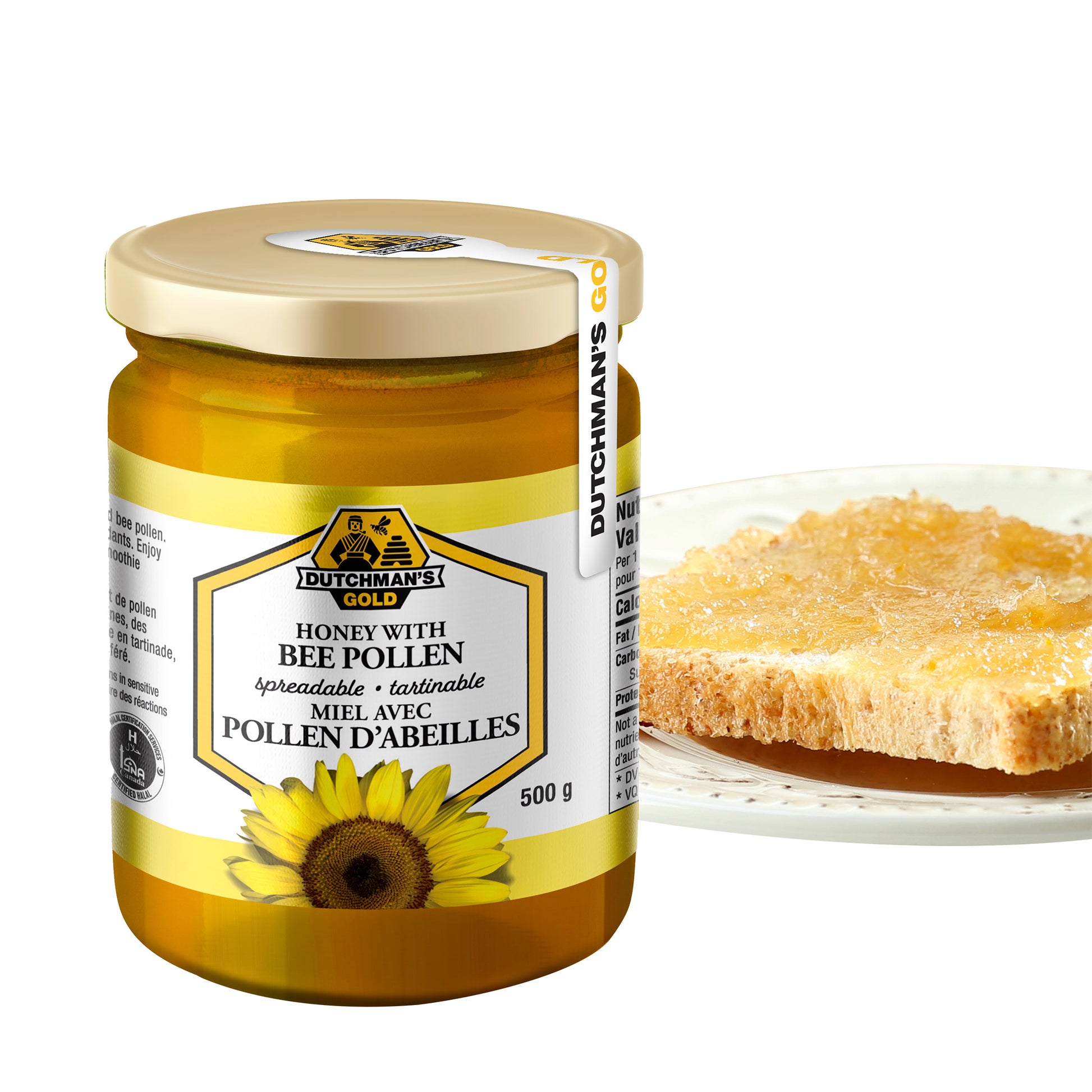 Dutchman's Gold Honey with Bee Pollen, 2 × 500 g - image 3