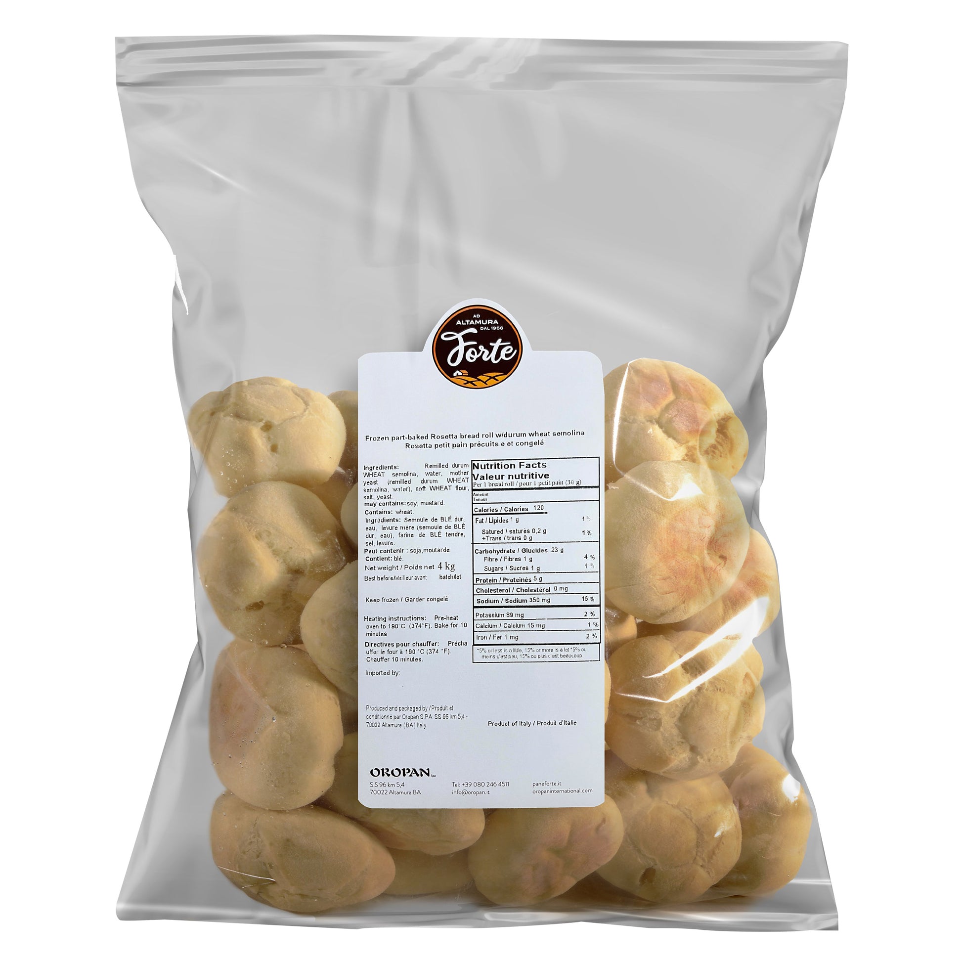 Oropan Frozen Par-baked Rosette Bread Rolls, 60 × 50 g - image 1