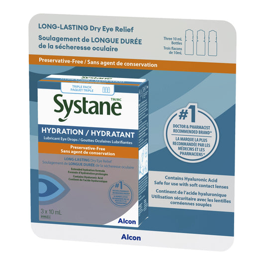 Systane Hydration Eye Drops, 3 x 10 mL - image 1