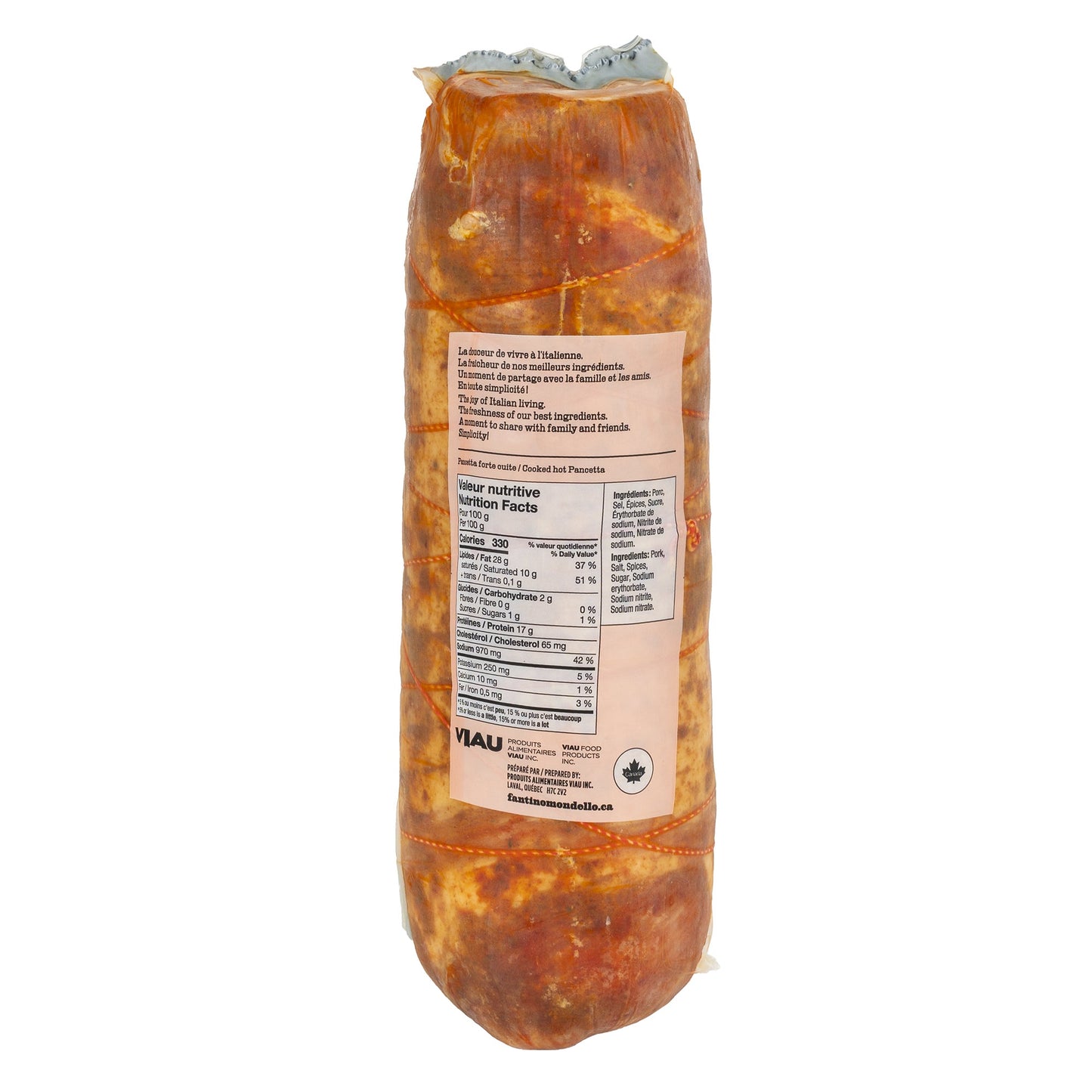 Fantino & Mondello Hot Cooked Pancetta 2.0 kg average weight* - image 2