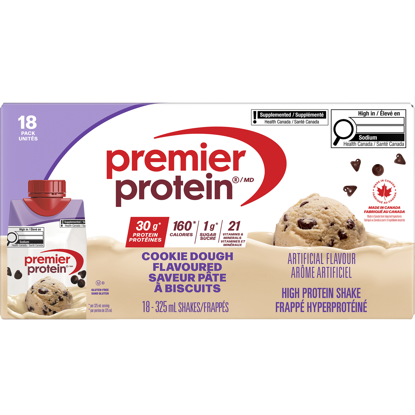 Premier Protein High-protein Cookie Dough, 18 × 325 mL - image 1