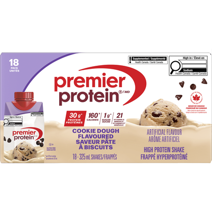 Premier Protein High-protein Cookie Dough, 18 × 325 mL - image 1
