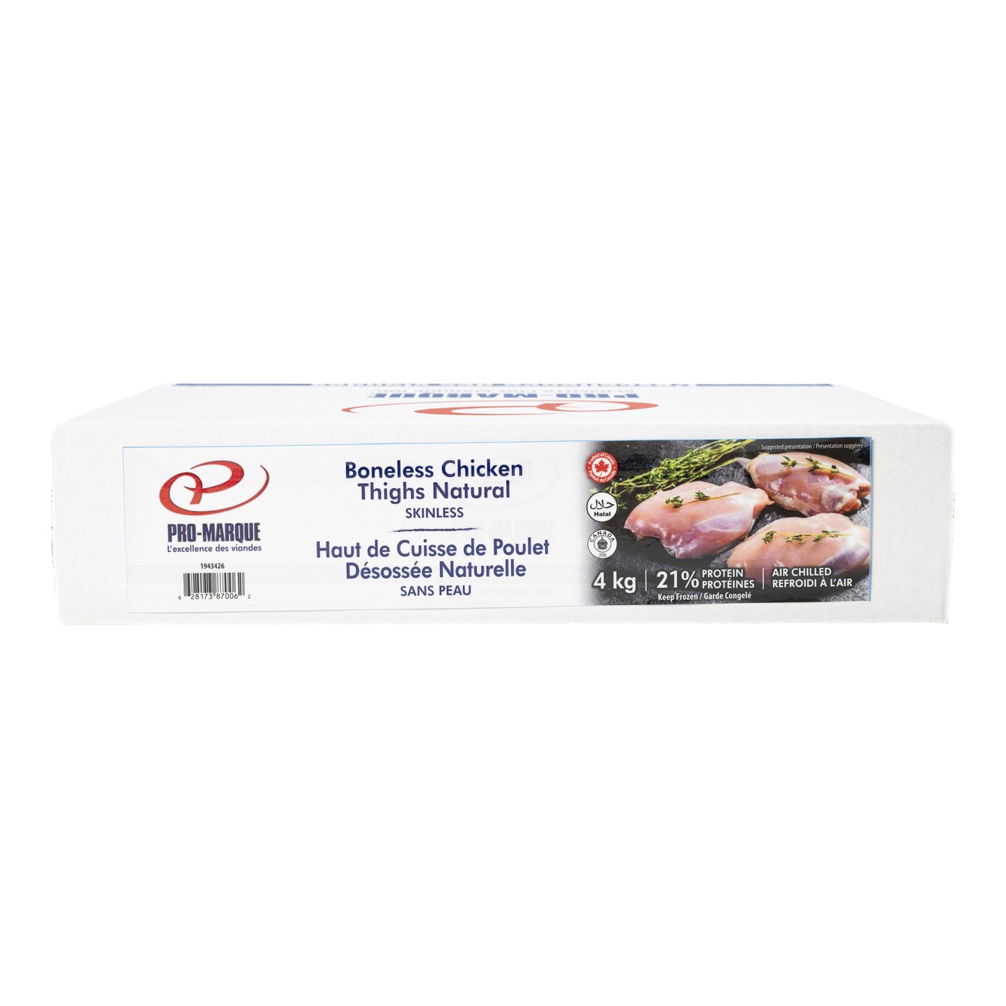 Pro-Marque Frozen Boneless Skinless Chicken Thighs, 4 kg - image 1